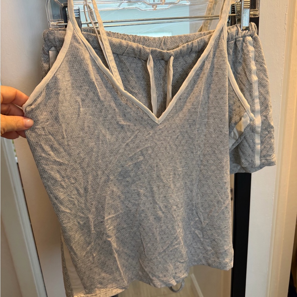Cosabella Light Gray Patterned V-Neck Cami & Shorts Set
